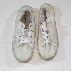 Sowift Off-White Canvas Sneakers Size 8